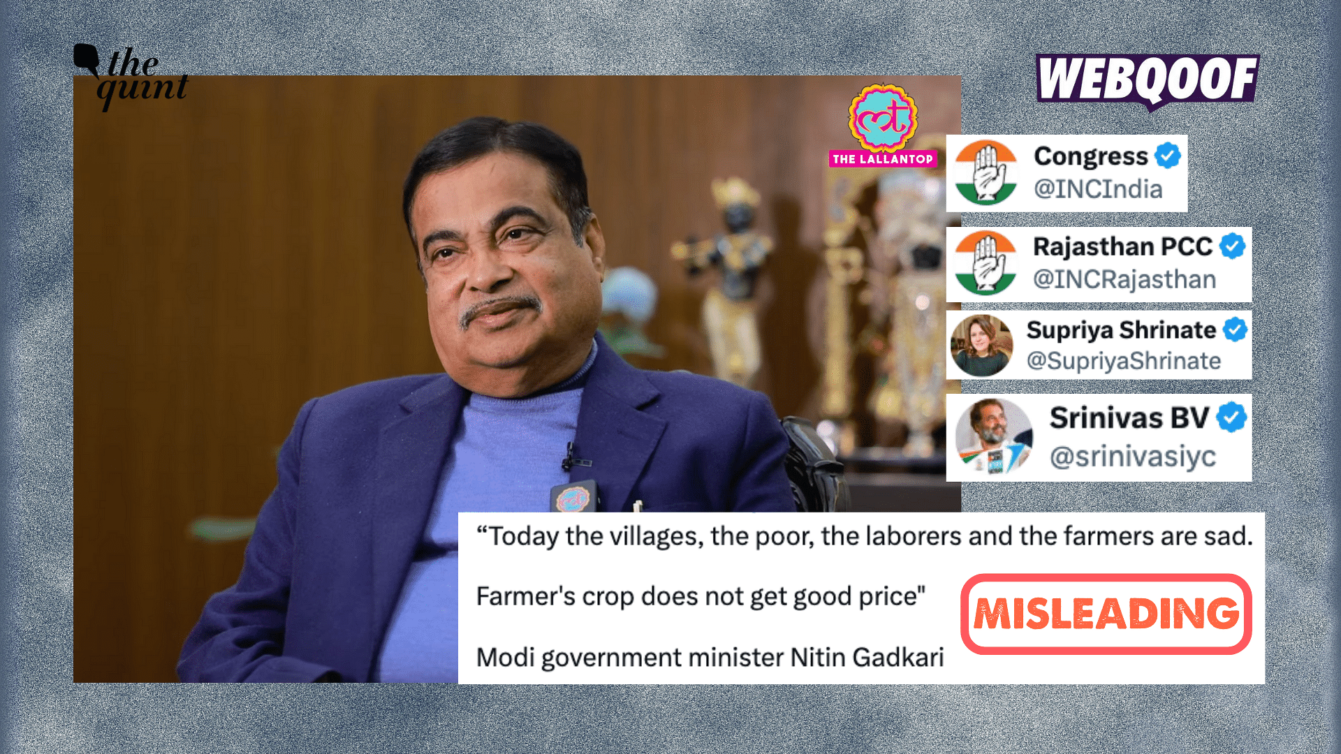 <div class="paragraphs"><p>Gadkari's statement was clipped and shared by several accounts associated with the Congress party.</p></div>
