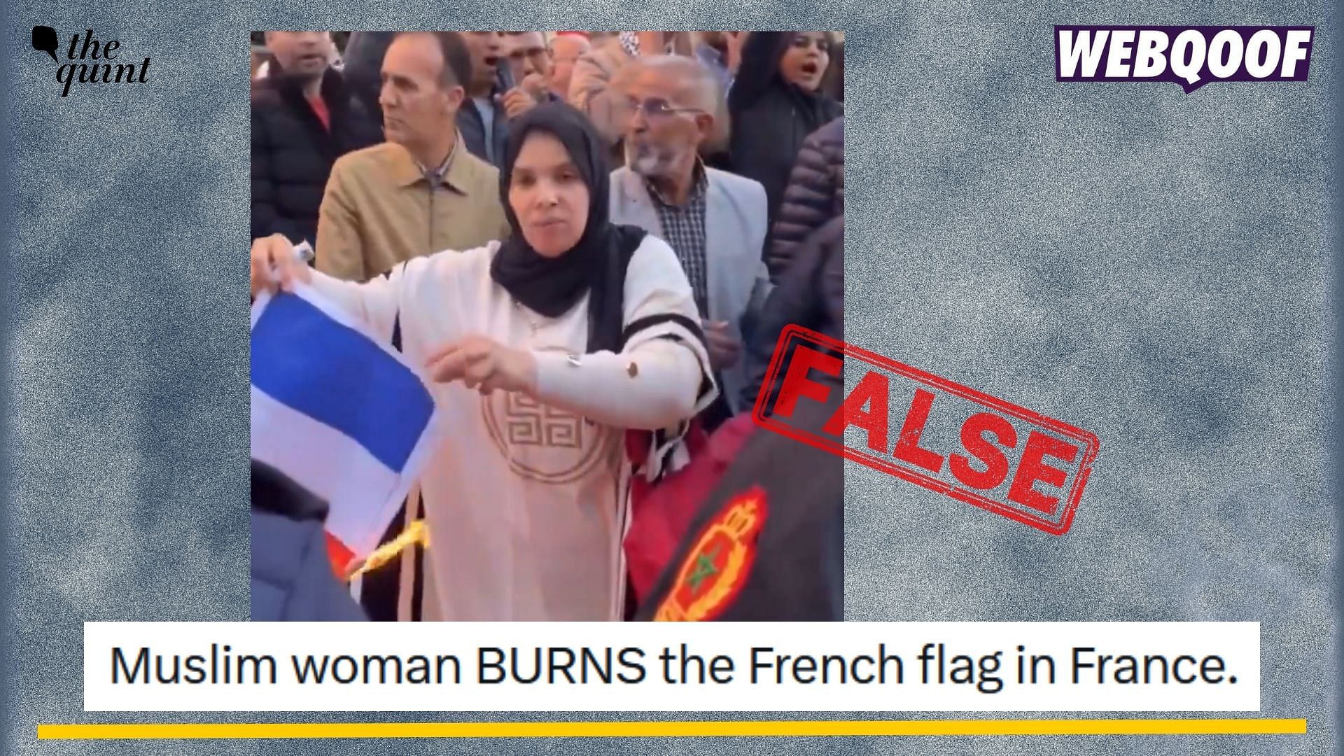 <div class="paragraphs"><p>Fact-check: A video from Morocco showing a woman burning a French flag is being falsely shared as one from France.</p></div>
