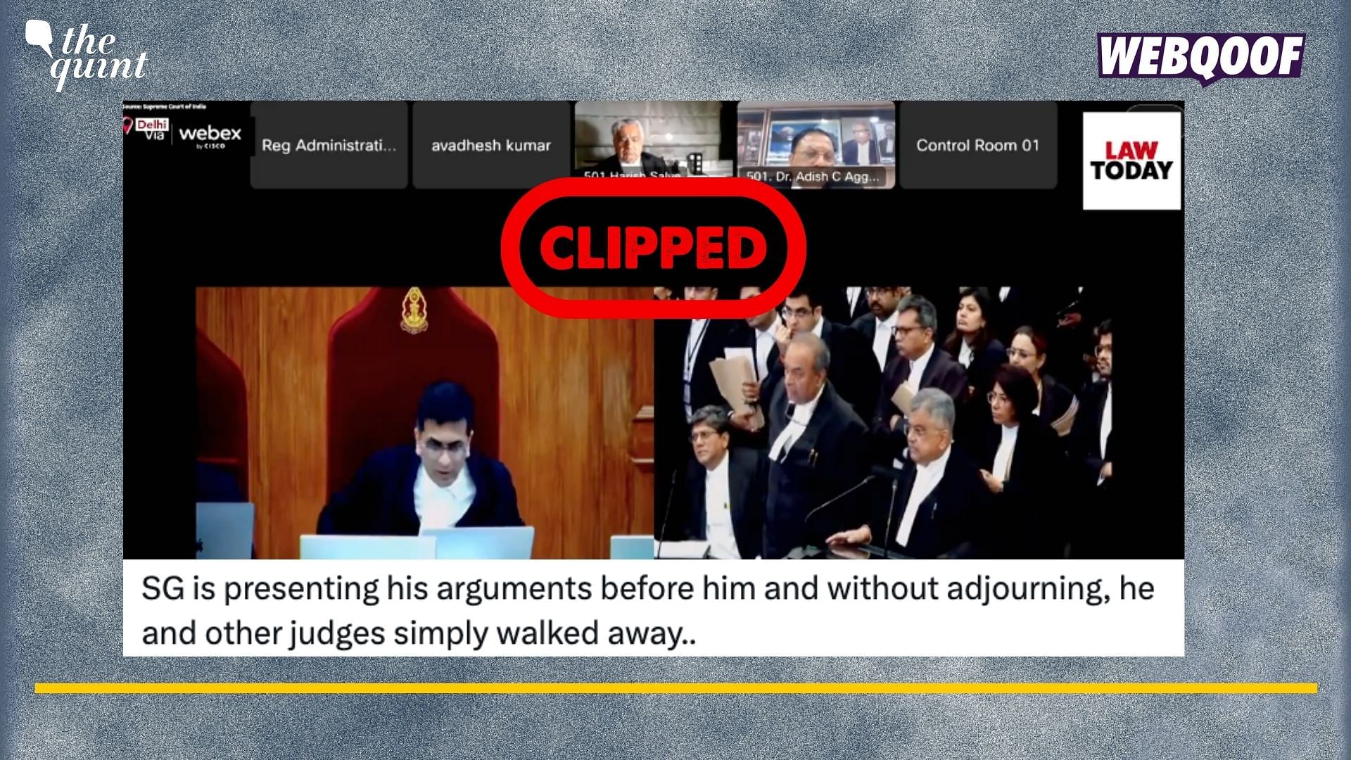 <div class="paragraphs"><p>Fact-Check: The CJI was simply adjusting his chair. He did not walk away.&nbsp;</p></div>