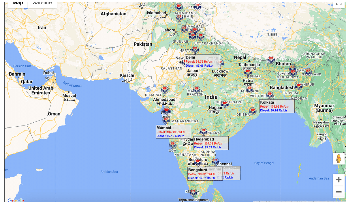 Users have selectively put the names of BJP states where petrol prices are lower. 