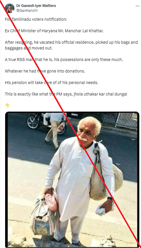 We found that the image has been online since 2019 and predates the resignation of Khattar as the chief minister.