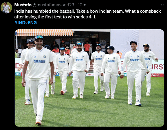 #INDvsENG | India secured a victory by an innings and 64 runs in Dharamsala.