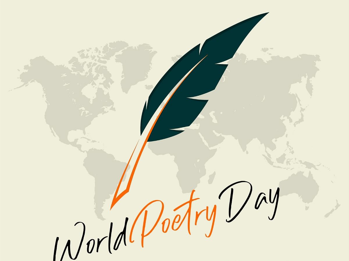 Poetry day. World Poetry Day. Goose Feather vector.