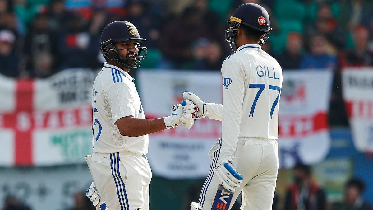 <div class="paragraphs"><p>Rohit Sharma of India and Shubman Gill of India during the first day of the 5th test between India and England held at the Himachal Pradesh Cricket Association Stadium, Dharamshala</p></div>