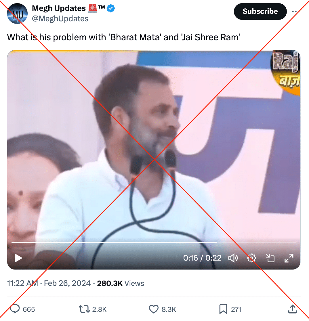 The video of Rahul Gandhi's speech in Amethi has been edited to misrepresent his statements against the BJP.  