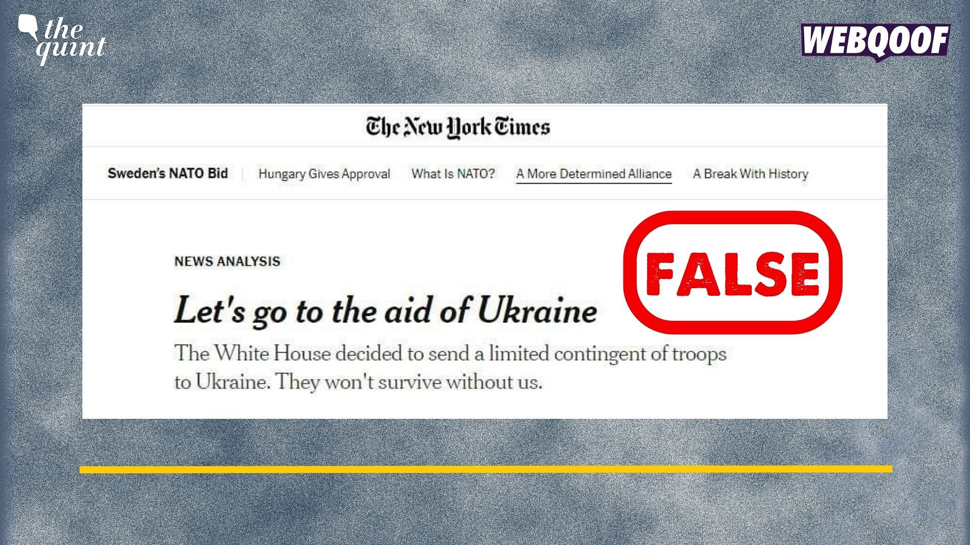 <div class="paragraphs"><p>Fact-Check: NYT confirmed on their website that the headline was fabricated.&nbsp;</p></div>
