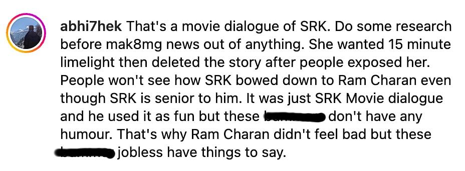 Ram Charan's makeup artist called out Shah Rukh Khan's 'idli vada' remark at Anant & Radhika's pre-wedding event.