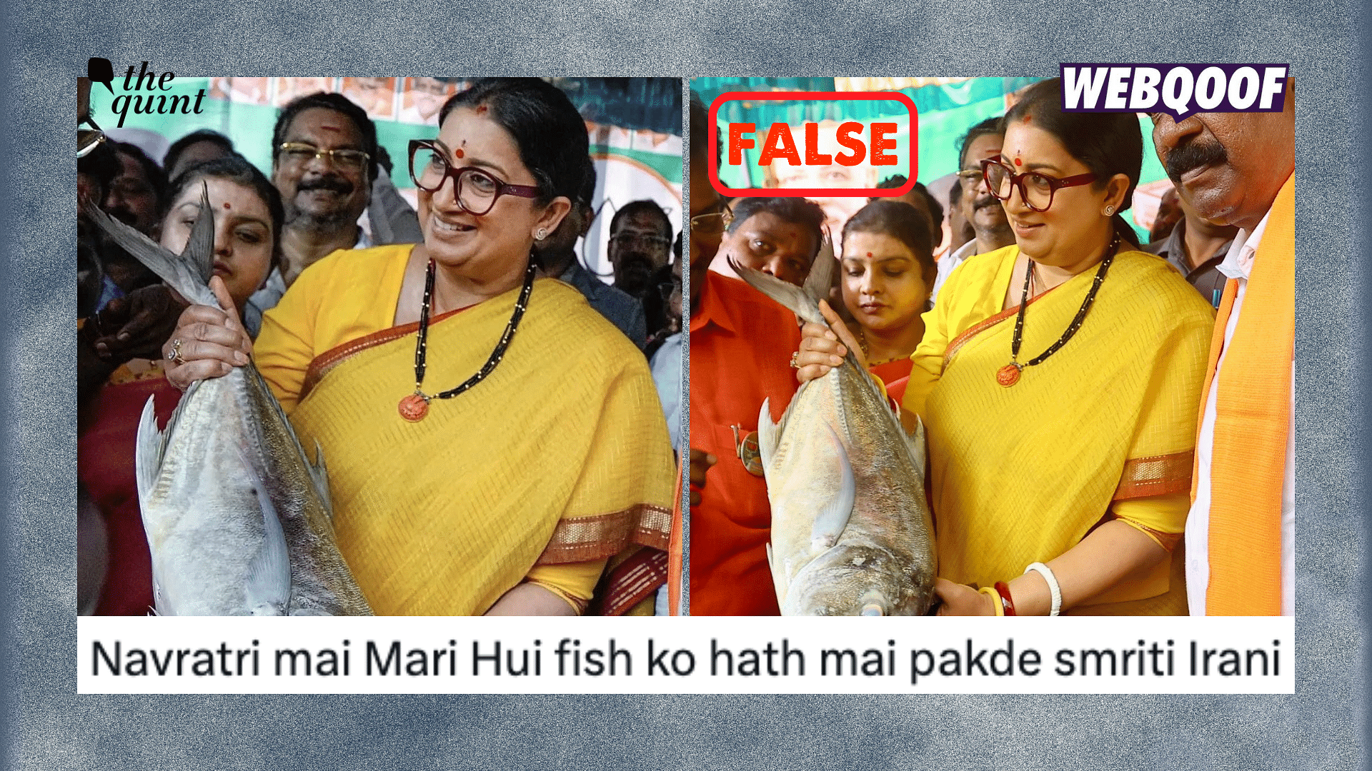 <div class="paragraphs"><p>The photo of Smriti Irani holding fish predates the start of Chaitra Navratri.</p></div>