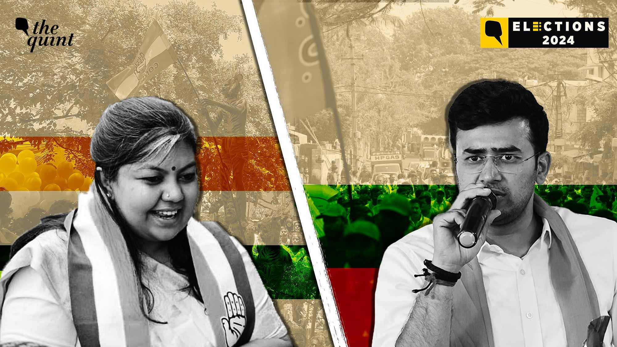 <div class="paragraphs"><p>On 26 April, incumbent MP and BJP leader Tejasvi Surya will battle it out with the Congress' Sowmya Reddy in Bengaluru South.</p></div>