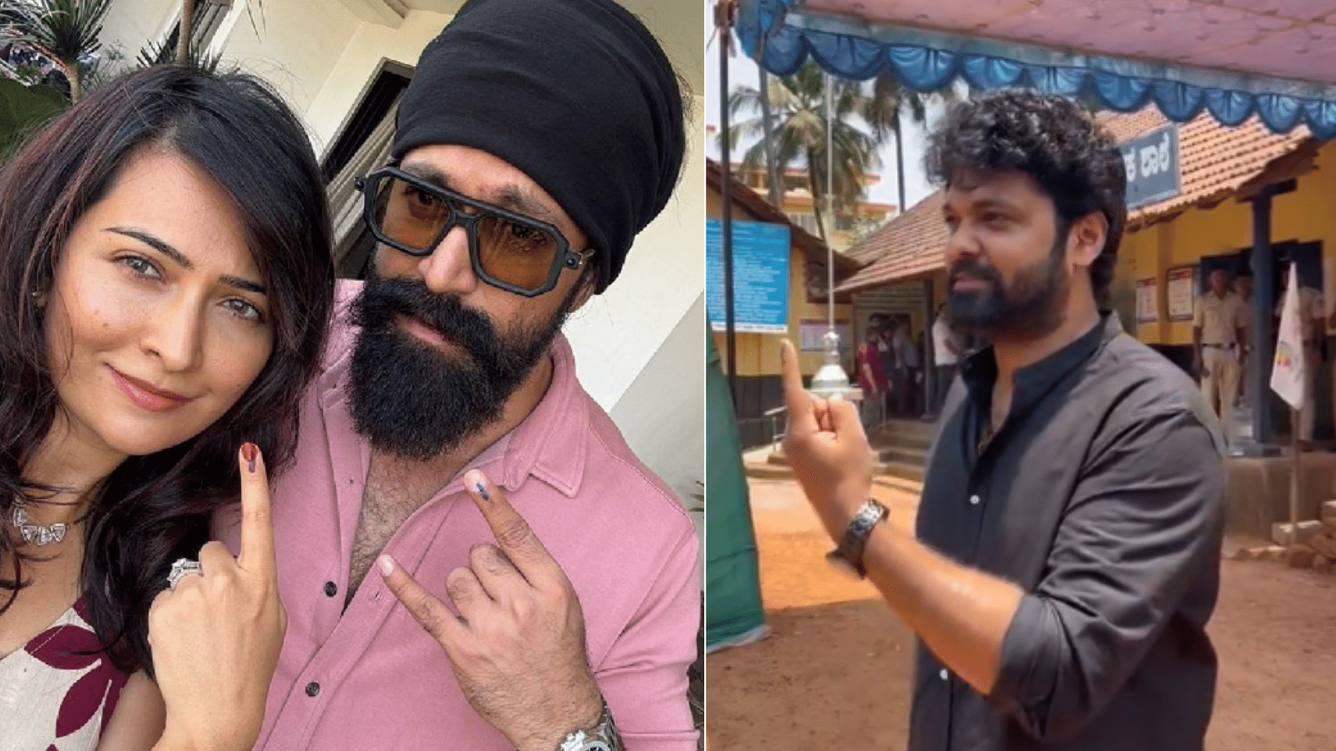 <div class="paragraphs"><p><em>KGF</em> star Yash and his wife went to cast their vote amongst others.</p></div>