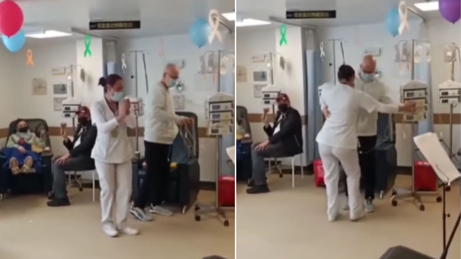 <div class="paragraphs"><p>Nurse Dances With Cancer Patient to Cheer Him up Amid Chemotherapy Session</p></div>