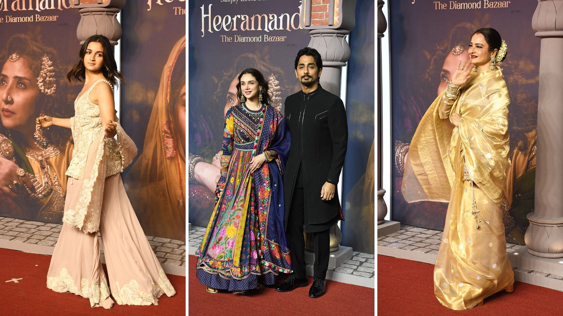 <div class="paragraphs"><p>Pics: Aditi Rao Hydari-Siddharth, Alia Bhatt &amp; Rekha Arrive for 'Heeramandi' Screening</p></div>