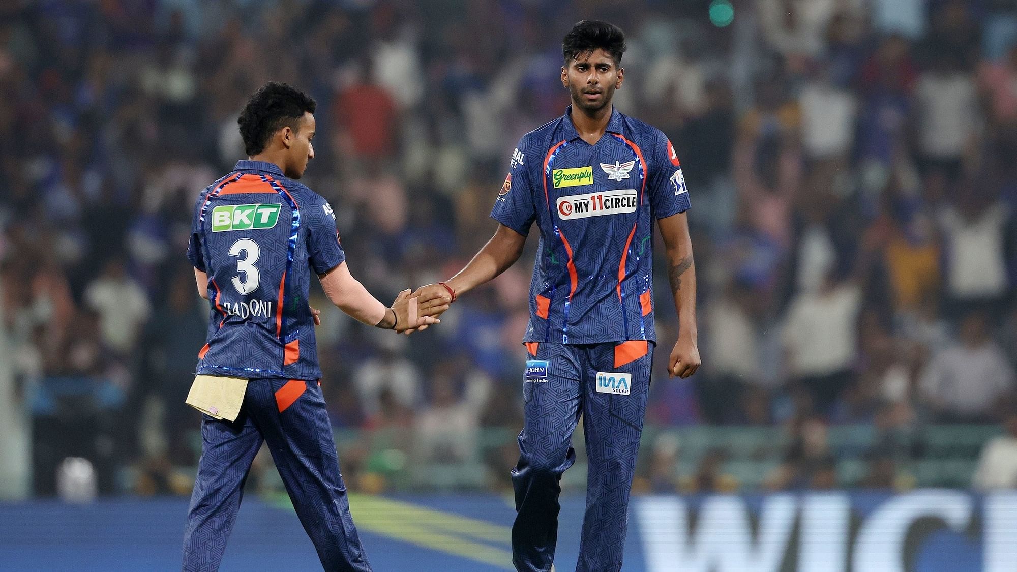 <div class="paragraphs"><p>Mayank Yadav of Lucknow Super Giants celebrates the wicket during match 11 of the Indian Premier League season 17 (IPL 2024) between Lucknow Super Giants and Punjab Kings held at the Bharat Ratna Shri Atal Bihari Vajpayee Ekana Cricket Stadium, Lucknow.</p></div>