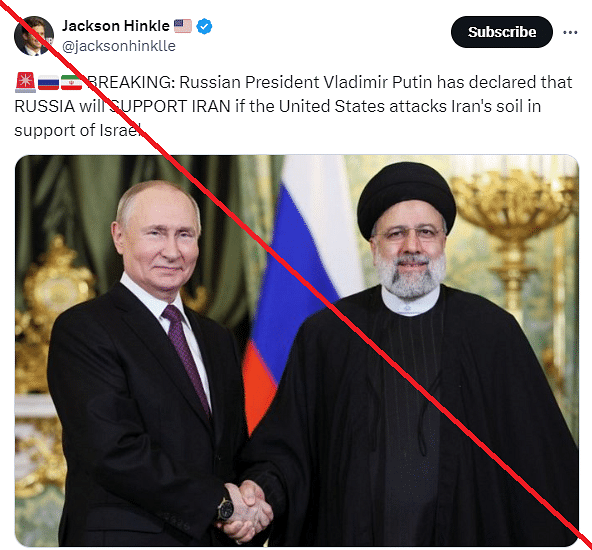 Team WebQoof did not find any evidence of President Putin making such a statement in support of Iran.
