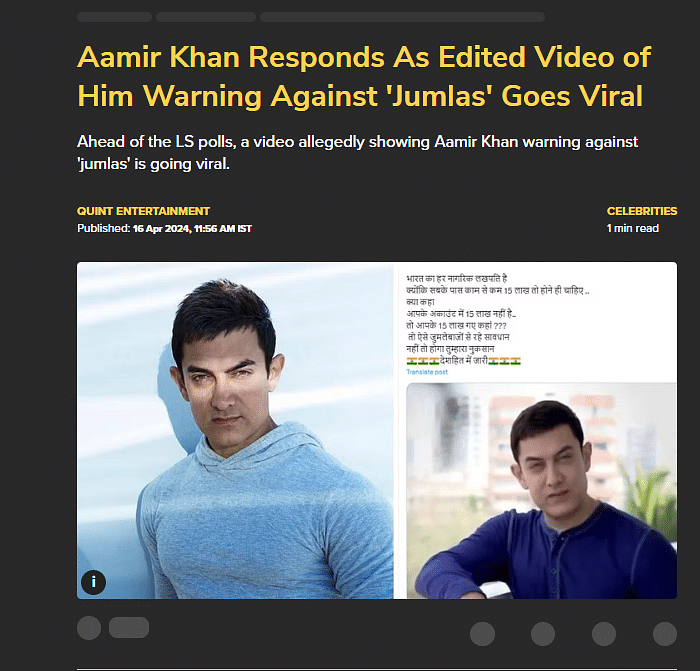 The video has been digitally altered to mislead viewers. The original one shows a Khan promoting a television show.