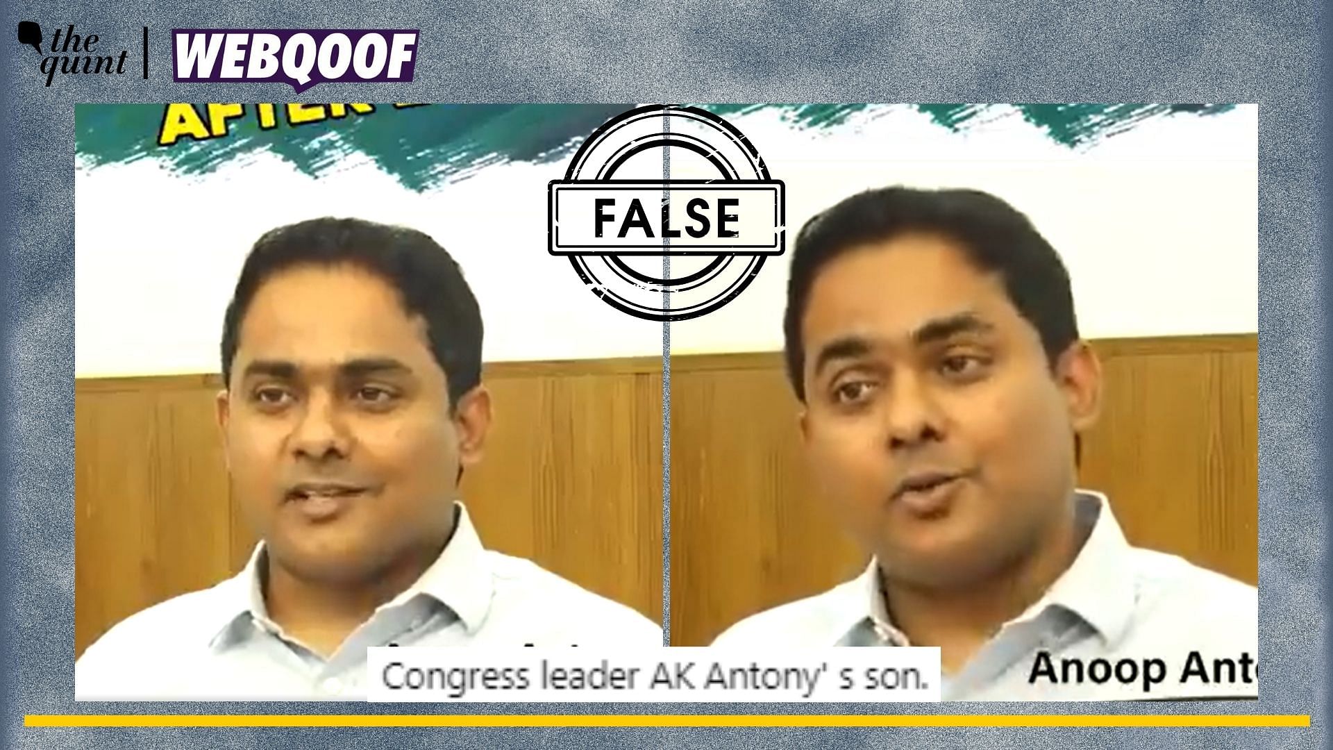 <div class="paragraphs"><p>Fact-Check | The person speaking in the video is not AK Antony's son.</p></div>