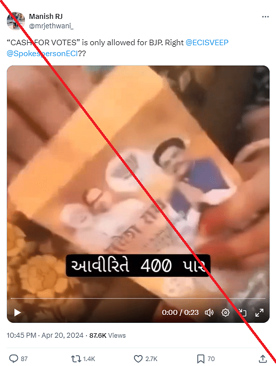 We found that the video could be traced back to at least November 2023 and is unrelated to 2024 Lok Sabha Elections.