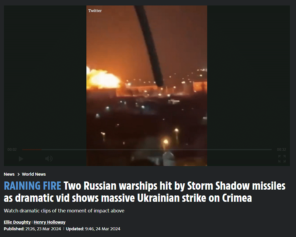 The video dates back to March 2024 and reportedly shows Ukraine attacking Crimea.