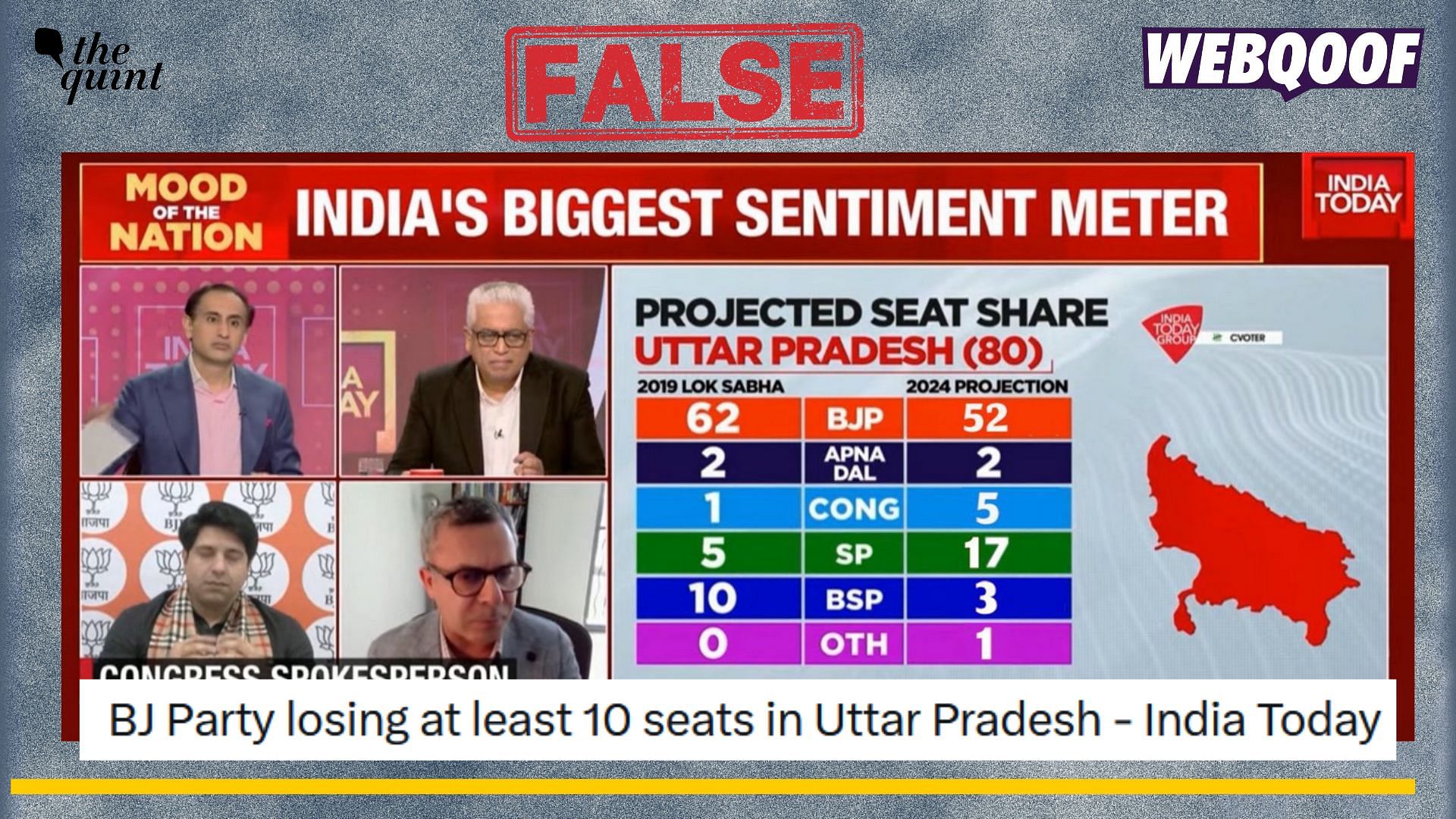 <div class="paragraphs"><p>Fact-Check: An altered chart showing India Today's survey projections for 2024 Lok Sabha elections in Uttar Pradesh is going viral as real.</p></div>