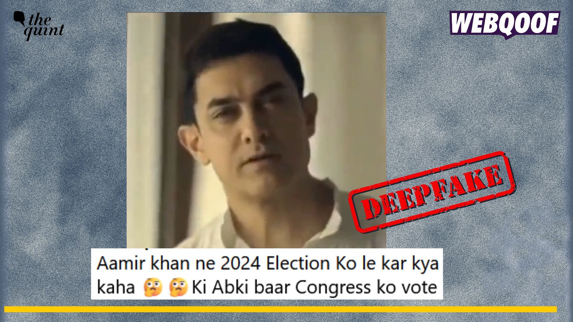 <div class="paragraphs"><p>Fact-check: An edited video of Aamir Khan endorsing the Congress party for general elections is being shared as real.</p></div>