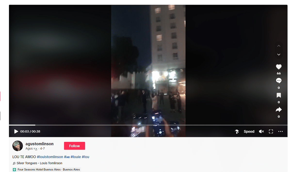 We found that the video is from Argentina and reportedly shows fans gathered to meet singer Louis Tomlinson.