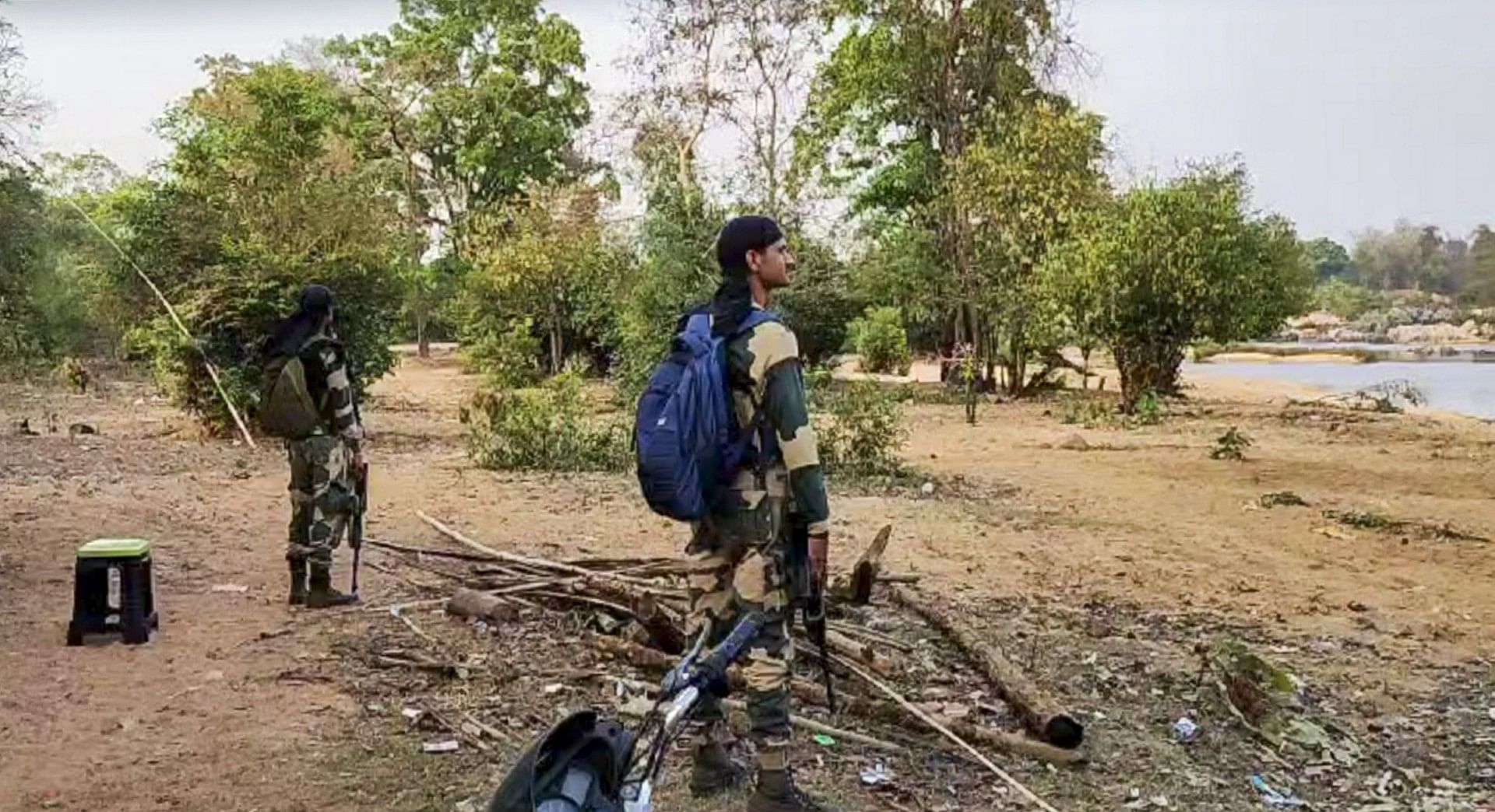 <div class="paragraphs"><p>Security personnel during an encounter with Maoists in Kanker district on Tuesday, 16 April.</p></div>