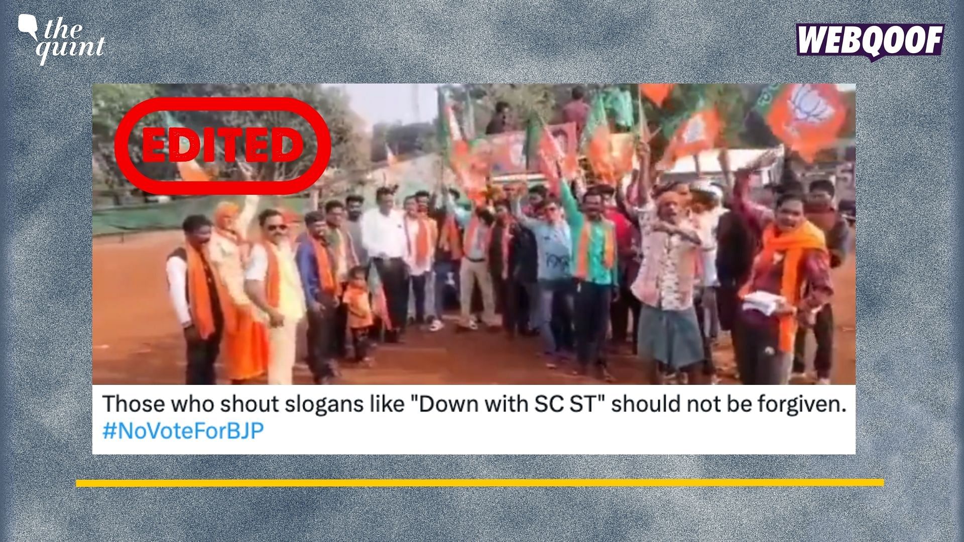 <div class="paragraphs"><p>Fact-Check: Edited video shared to claim that BJP members raised casteist slogans.</p></div>
