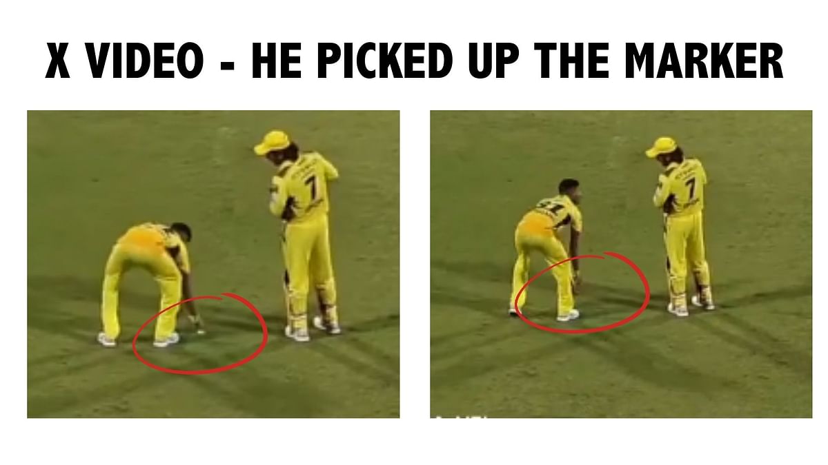 Matheesha Pathirana didn't touch Dhoni's feet but instead bent down to pick up the bowling marker.