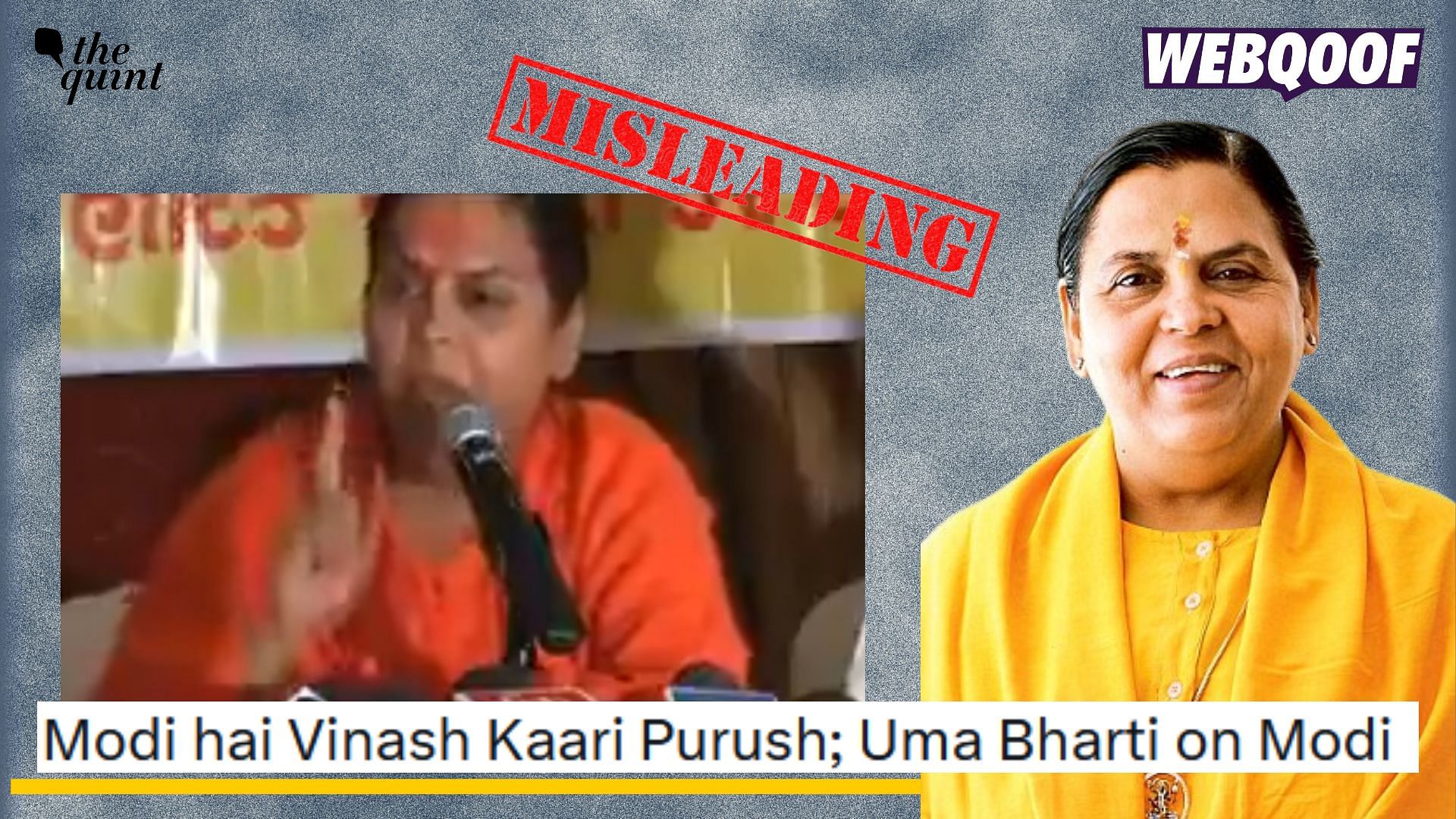 Fact-Check: Old Clip of Uma Bharti Calling PM Modi ‘Vinaash Purush’ Resurfaces