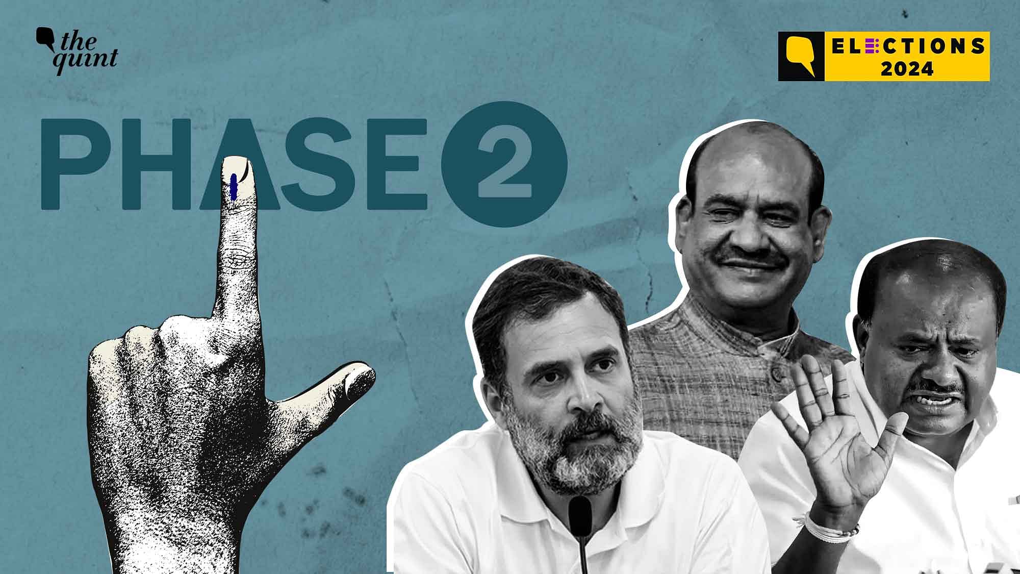 <div class="paragraphs"><p>Rahul Gandhi, Om Birla and HD Kumaraswamy are in the fray in the second phase of polling.&nbsp;</p></div>