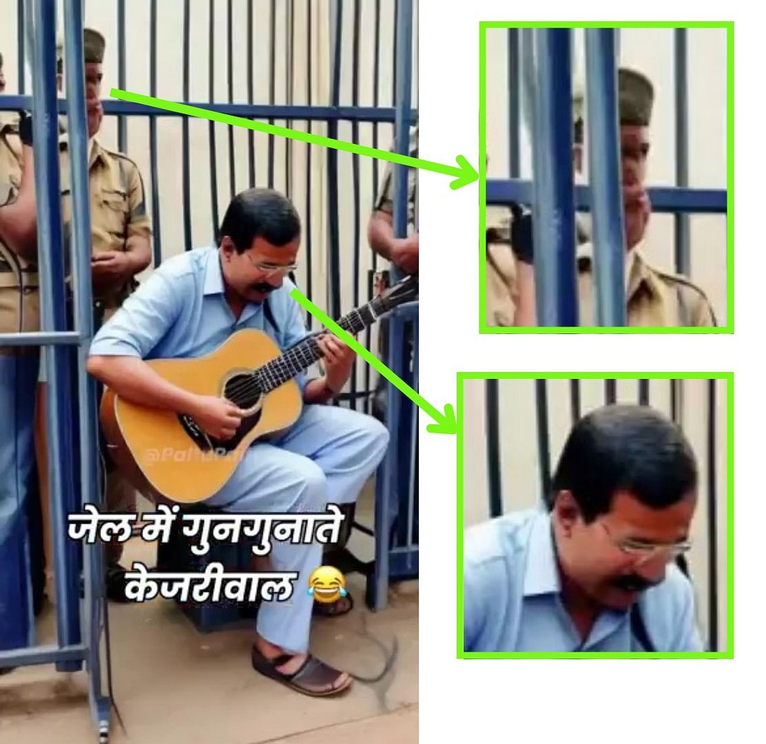 The images and the audio which claim to show Delhi CM Arvind Kejriwal singing in jail are AI-generated visuals.