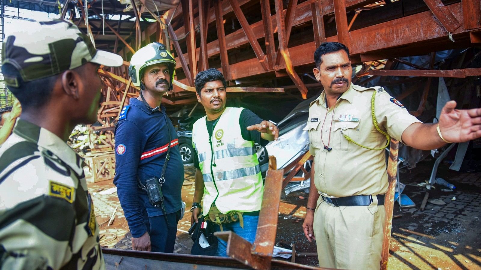 <div class="paragraphs"><p>Rescue and relief work underway near the site of the hoarding collapse at Ghatkopar in Mumbai.&nbsp;</p></div>