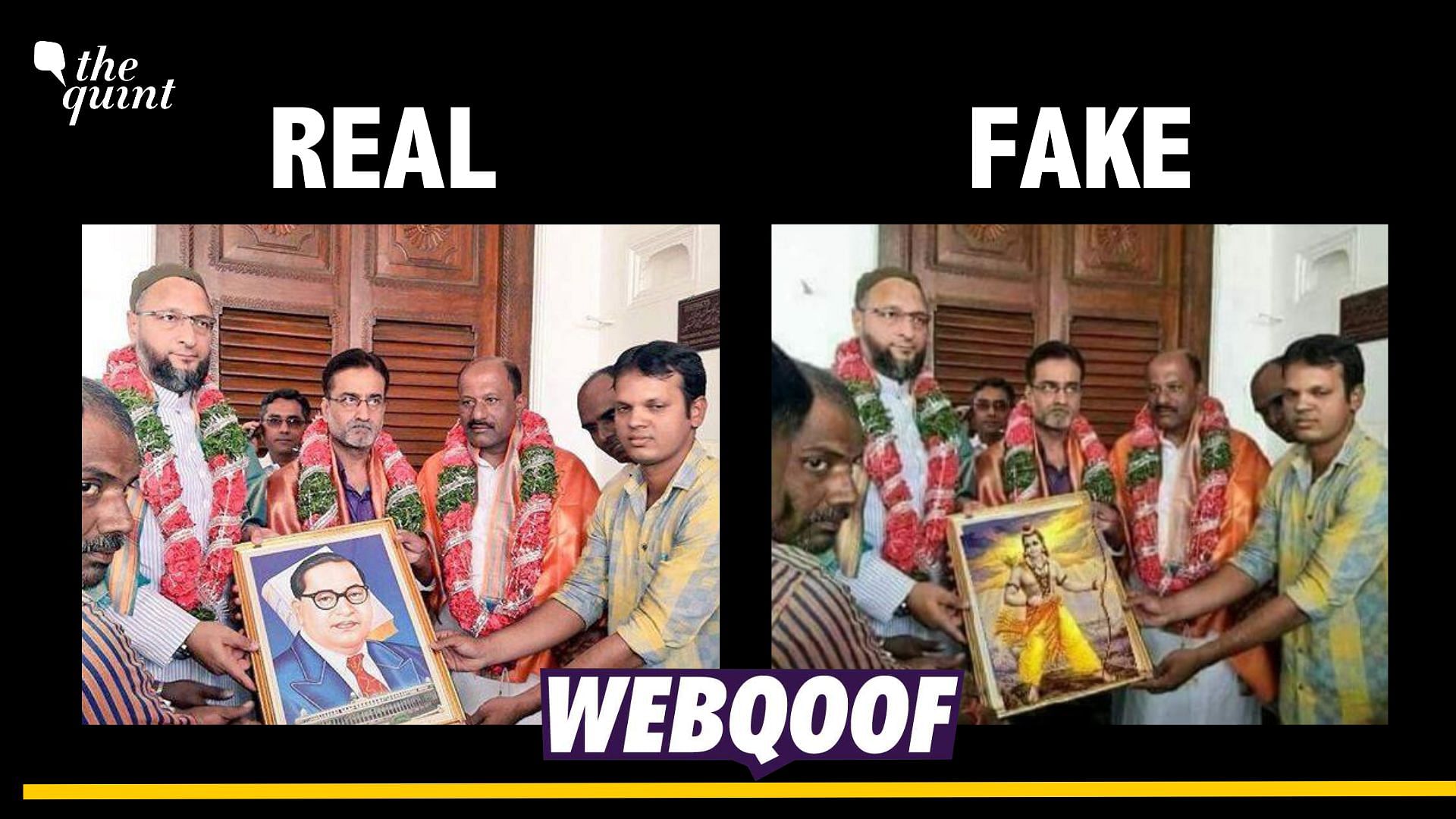 <div class="paragraphs"><p>Fact-check: An edited photo of AIMIM leader Asaduddin Owaisi accepting a photo frame of Hindu deity Ram is going viral as real.</p></div>