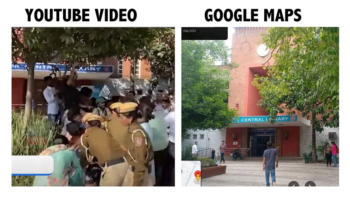 The video shows students being removed from the Delhi University campus for protesting against CAA.