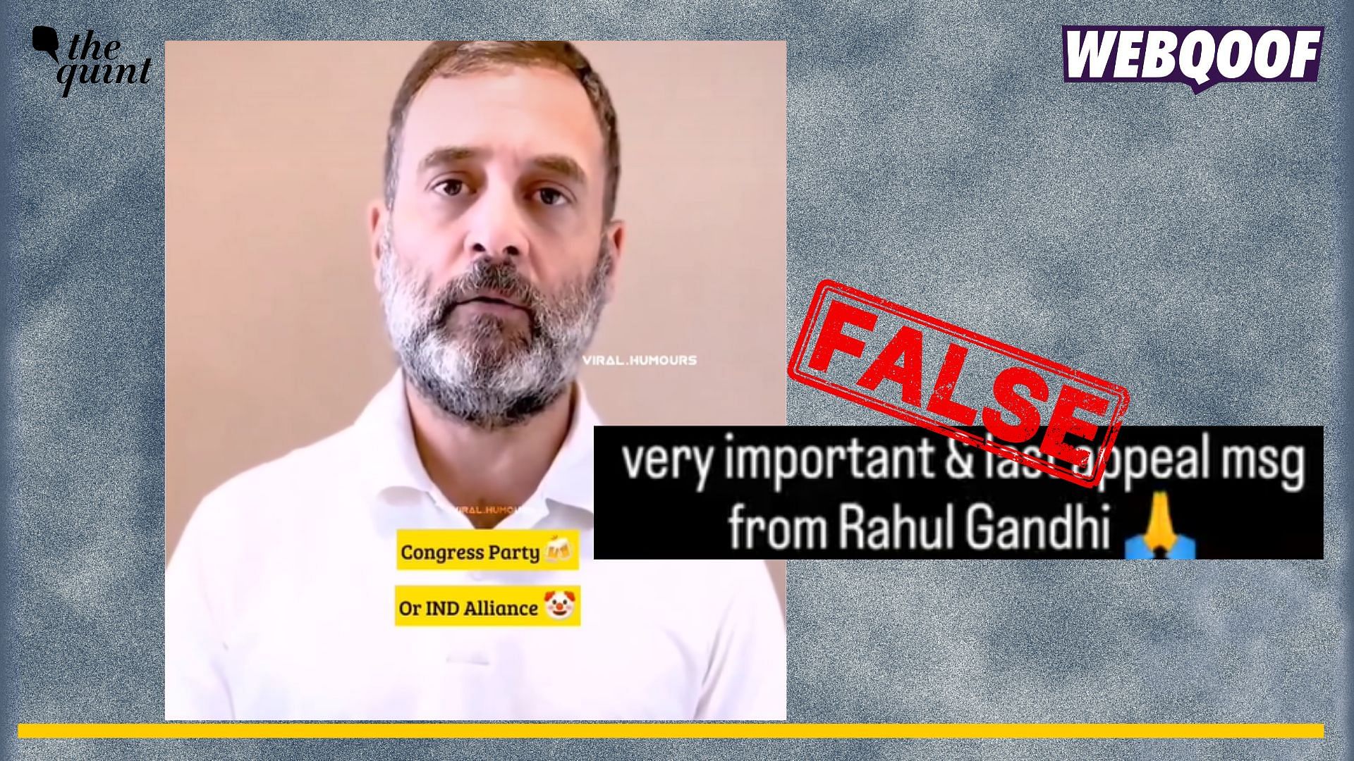 <div class="paragraphs"><p>Fact-check: An edited video of Congress leader Rahul Gandhi is being shared to claim that he showed his support to BJP and RSS.</p></div>