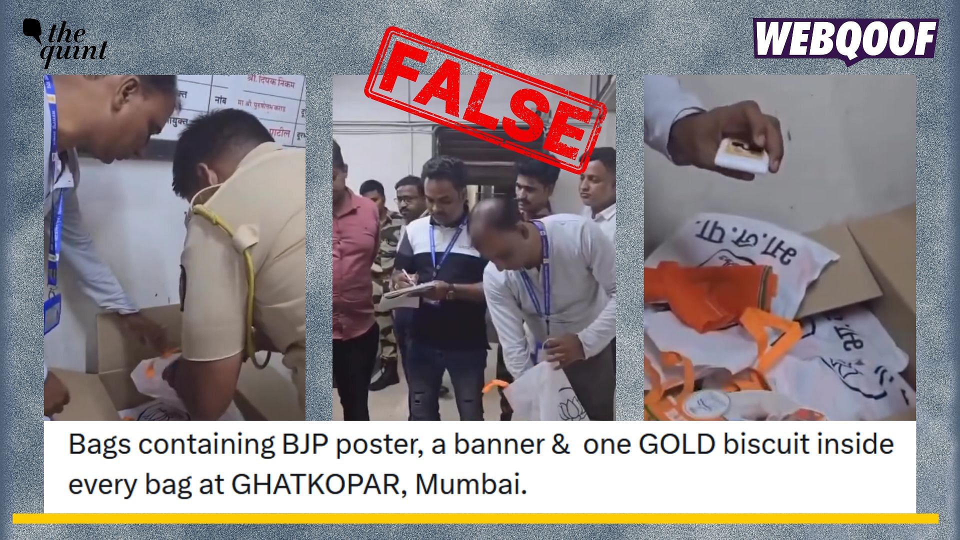 <div class="paragraphs"><p>Fact-check: A false claim about the BJP distributing gold biscuits in their election campaign kits in Mumbai is going viral on social media.</p></div>