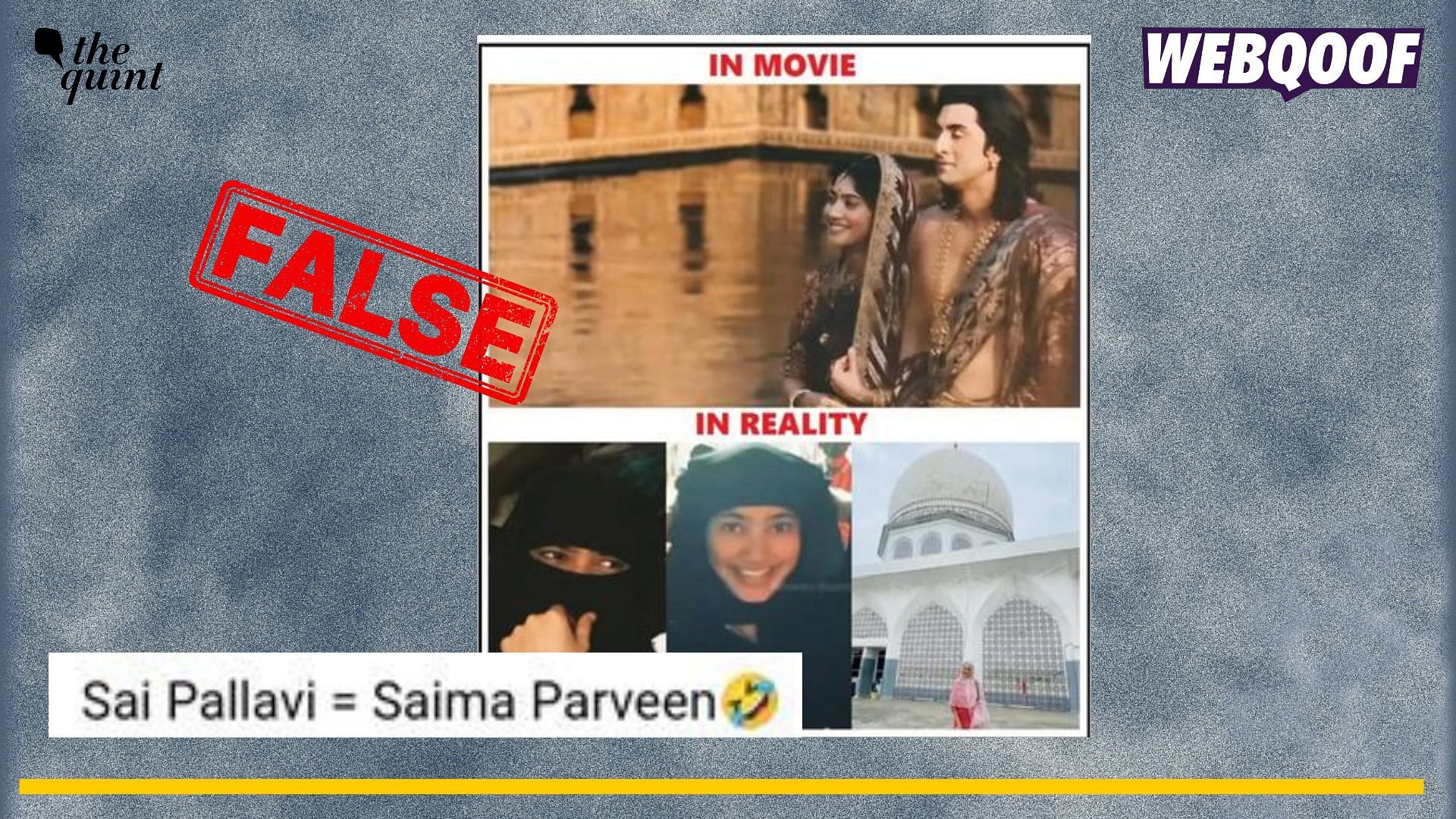 <div class="paragraphs"><p>Fact-check: False claims about actor Sai Pallavi being a Muslim goes viral.</p></div>