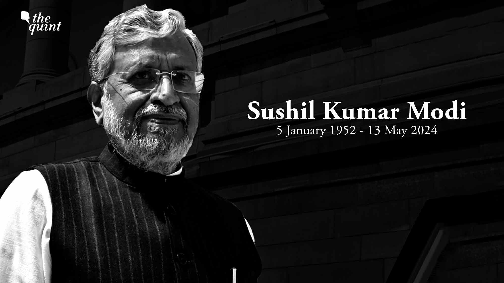 <div class="paragraphs"><p>Sushil Kumar Modi died on 13 May at the age of 72.</p></div>