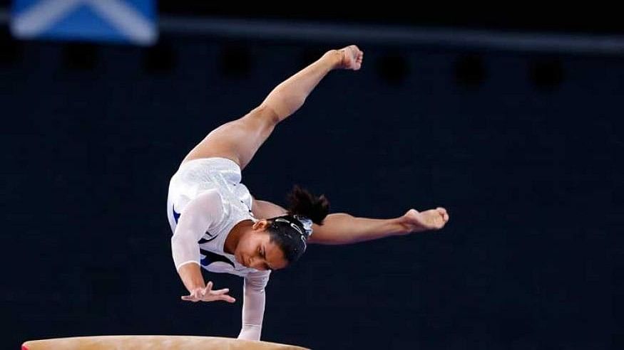 <div class="paragraphs"><p>Dipa Karmakar executing the Produnova Vault </p></div>