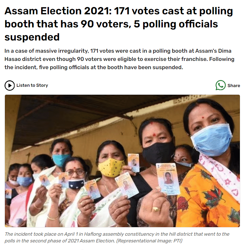 We found that the incident took place during the 2021 Assam assembly elections and is unrelated to Lok Sabha polls.