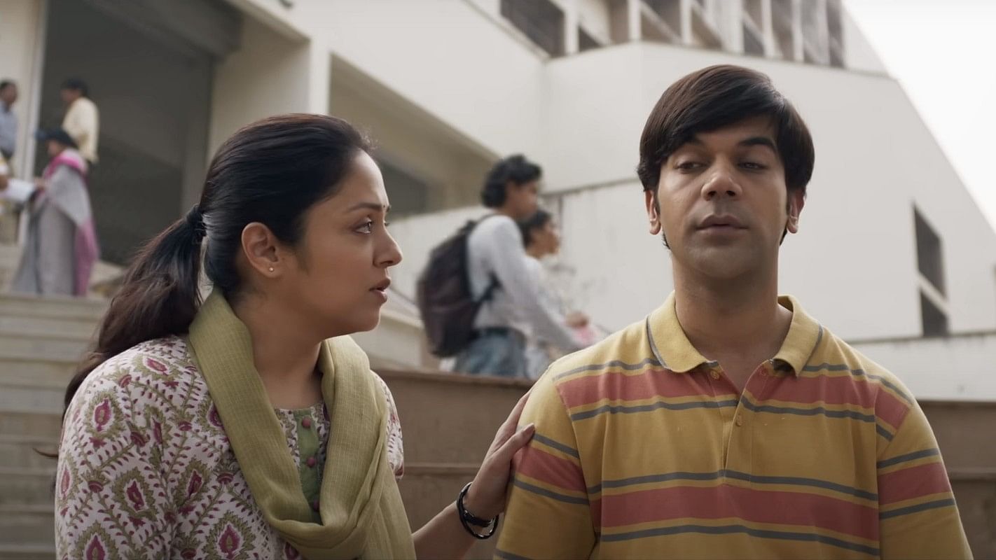 <div class="paragraphs"><p>Jyothika and Rajkummar Rao in a still from<em> Srikanth.</em></p></div>