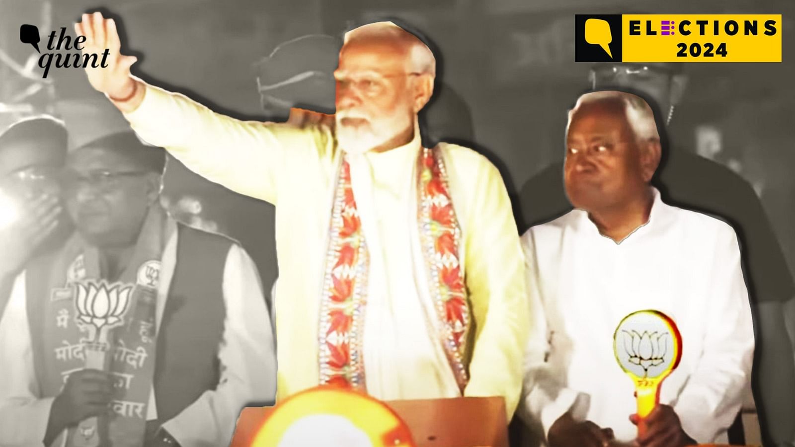 Nitish Kumar Waves BJP's Lotus Symbol – A Mere Gesture or Matter of Compulsion?