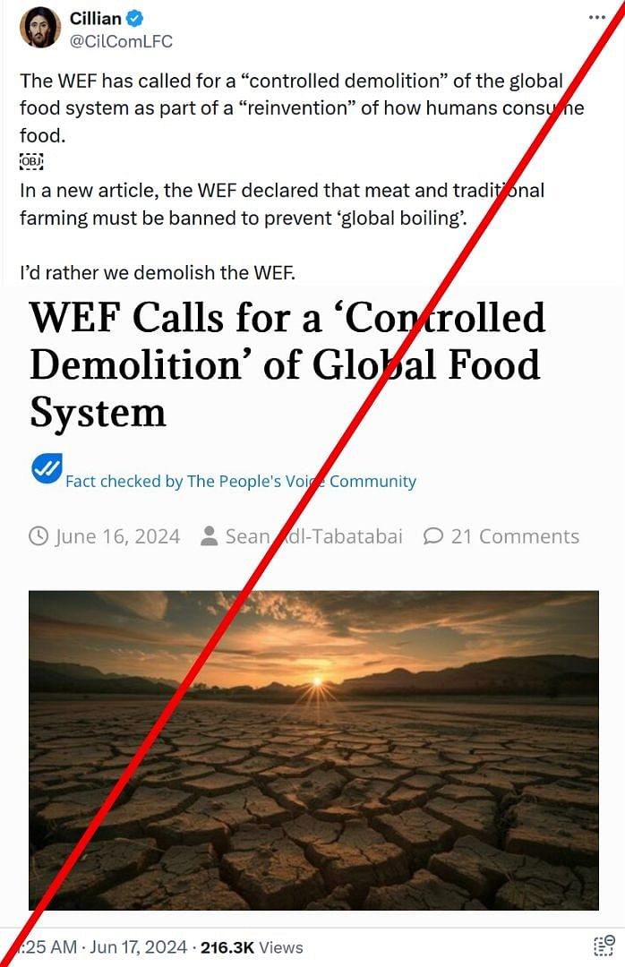 The original article does not mention about a controlled demolition but lists sustainable measure related to food.