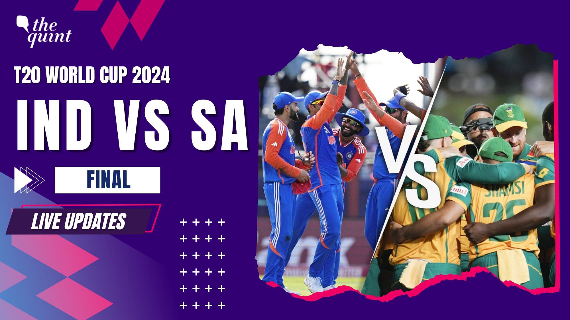 <div class="paragraphs"><p>Live score and latest updates of India vs South Africa today's T20 World Cup 2024 final match.</p></div>
