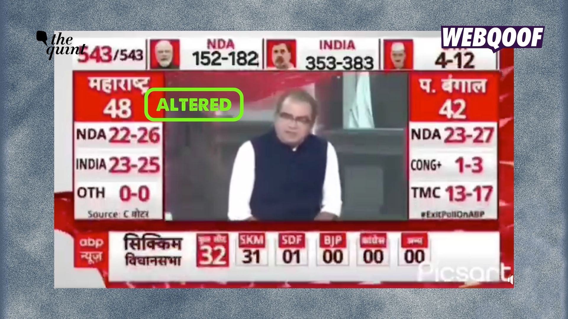 <div class="paragraphs"><p>The viral video is edited and does not show authentic figures from ABP's exit poll.</p></div>