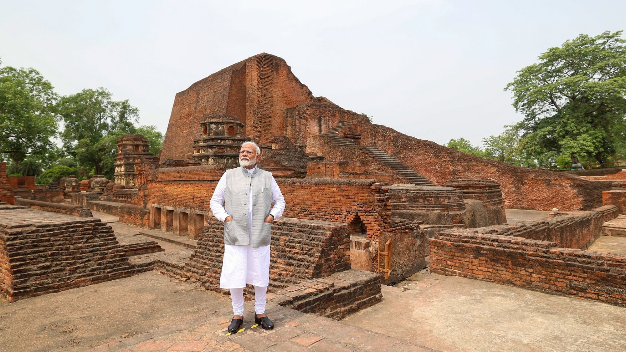 <div class="paragraphs"><p>PM Narendra Modi at the site of the ancient Nalanda University.&nbsp;</p></div>