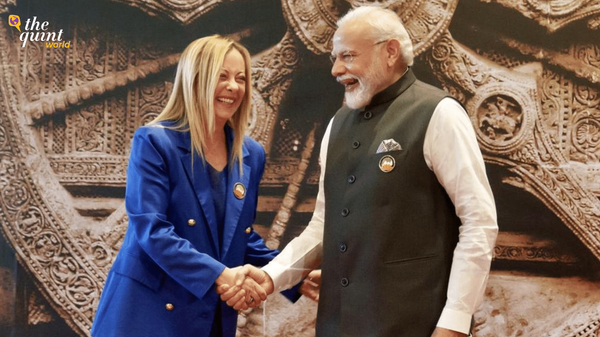 <div class="paragraphs"><p>Prime Minister Narendra Modi greeting his Italian counterpart&nbsp;Giorgia Meloni during the G20 Summit in New Delhi on 9 September 2023.&nbsp;</p></div>