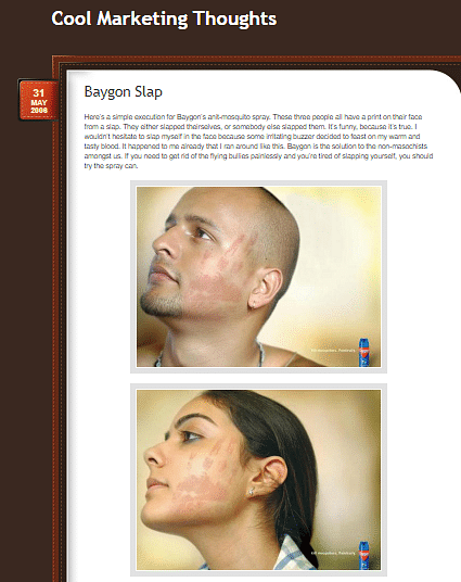 The photo showing slap mark on Kangana Ranaut's face is false. It is taken from a Baygon ad campaign in 2006.