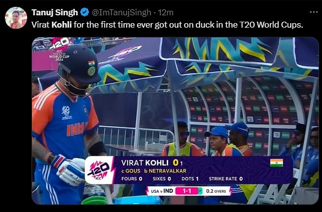 This is the third time Virat has gotten out for a low score in this tournament.