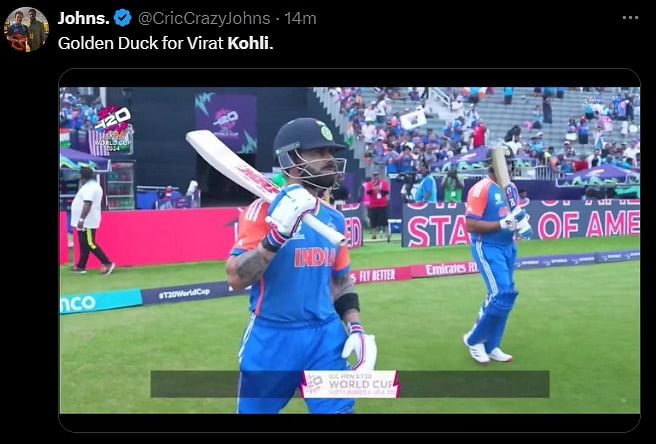 This is the third time Virat has gotten out for a low score in this tournament.